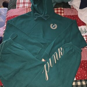 PINK Victoria's Secret Teal Hoodie and Joggers